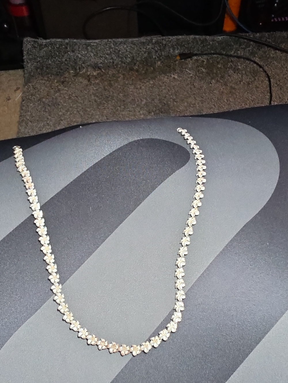 Elegant Silver-Tone Floral Tennis Necklace - Silver